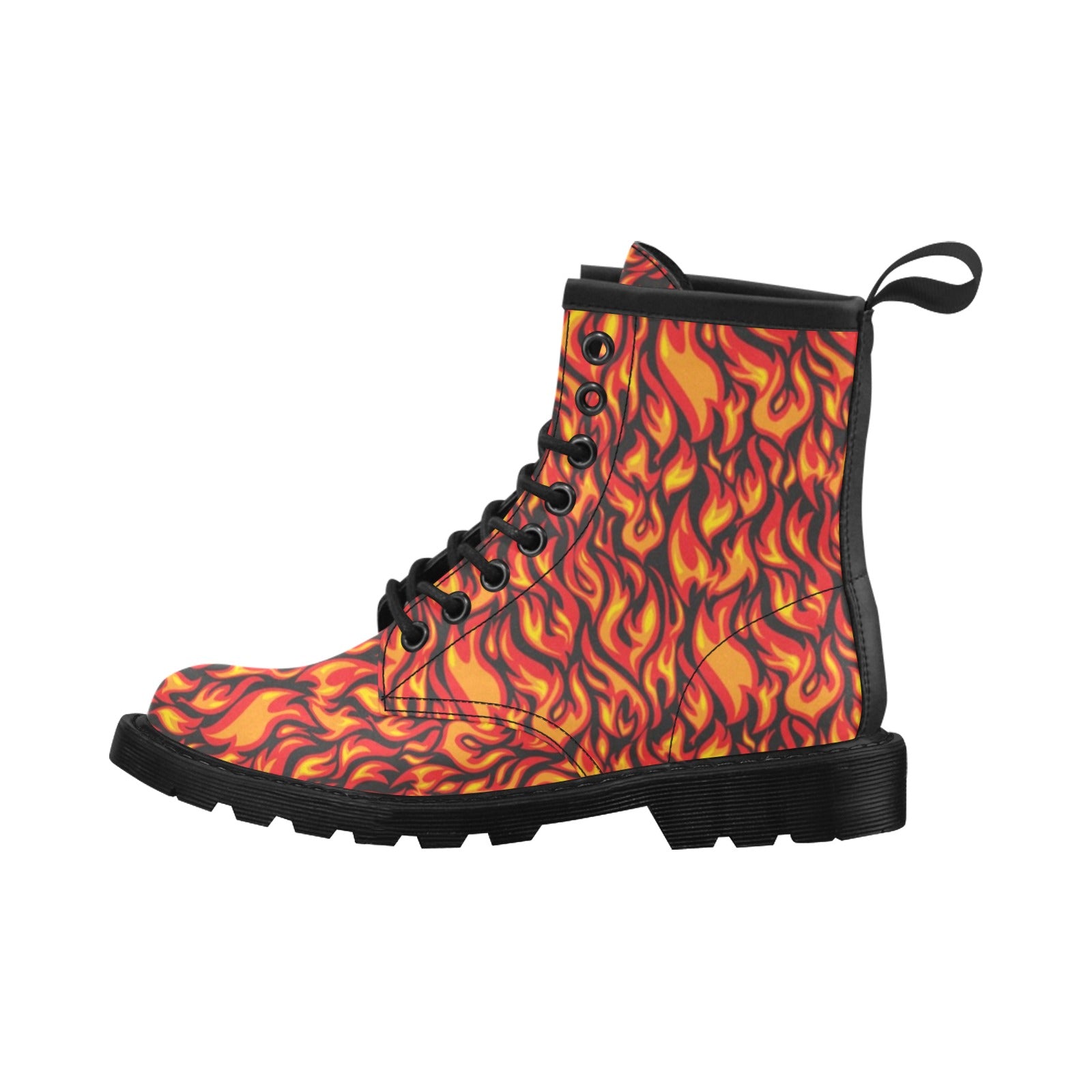 Flame Fire Print Pattern Women's Boots