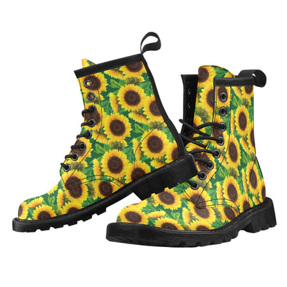 Sunflower Pattern Print Design SF02 Women's Boots