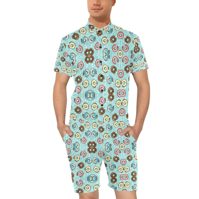 Emoji Donut Print Pattern Men's Romper