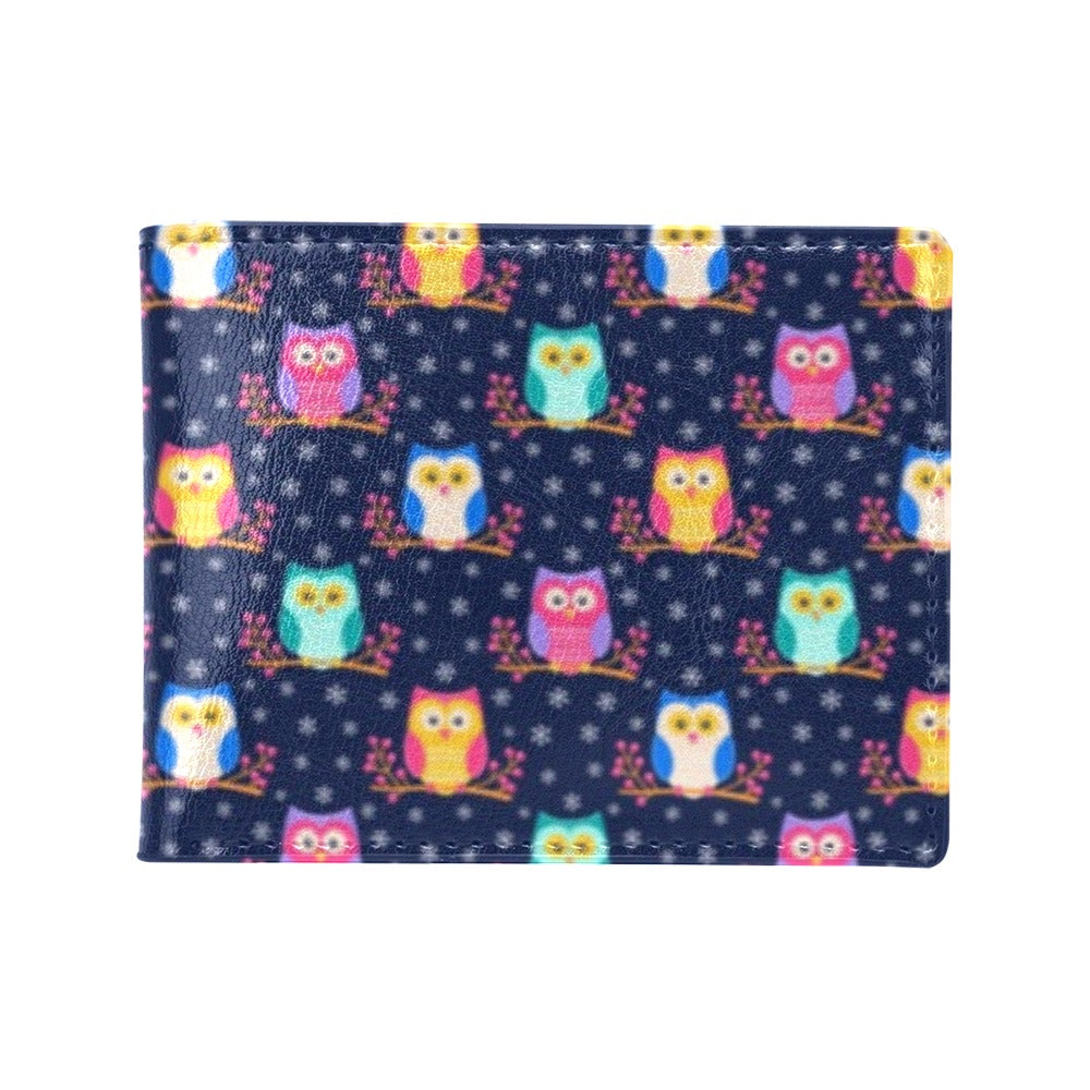 Owl Cute Themed Design Print Men's ID Card Wallet