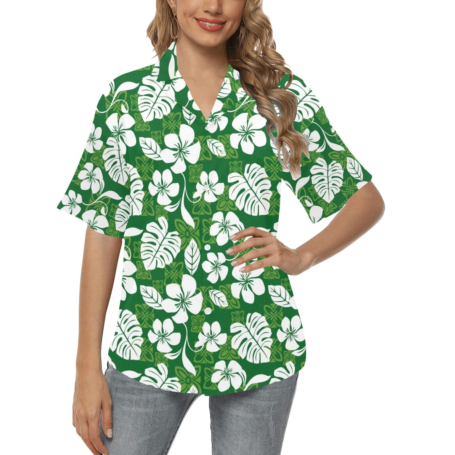 Hawaiian Themed Pattern Print Design H016 Women's Hawaiian Shirt