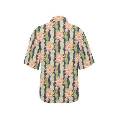 Cactus Pattern Print Design 01 Women's Hawaiian Shirt