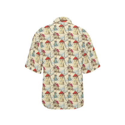 Windmill Pattern Print Design 01 Women's Hawaiian Shirt