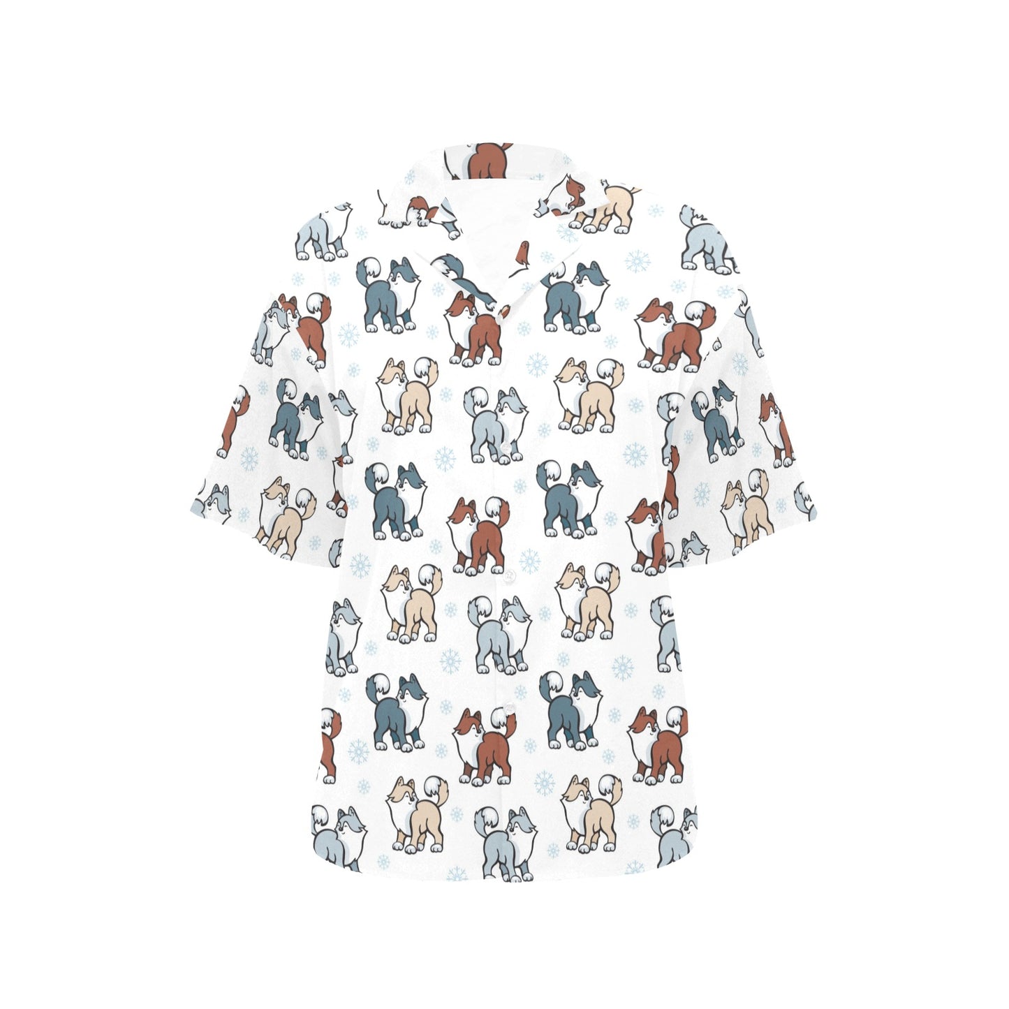 Alaskan Malamute Pattern Print Design 02 Women's Hawaiian Shirt