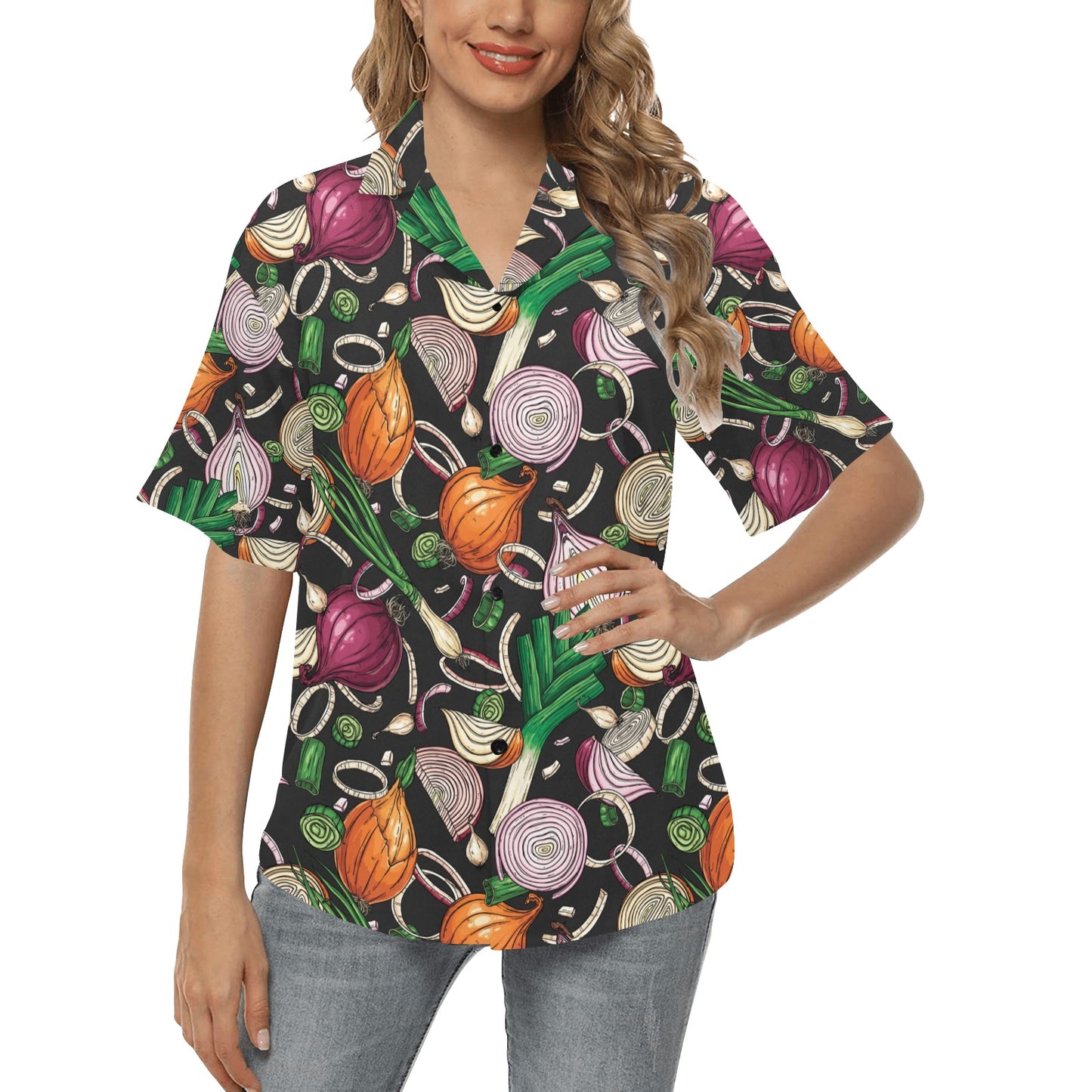 Onion Pattern Print Design A03 Women's Hawaiian Shirt