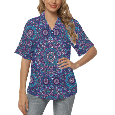 Medallion Pattern Print Design 05 Women's Hawaiian Shirt