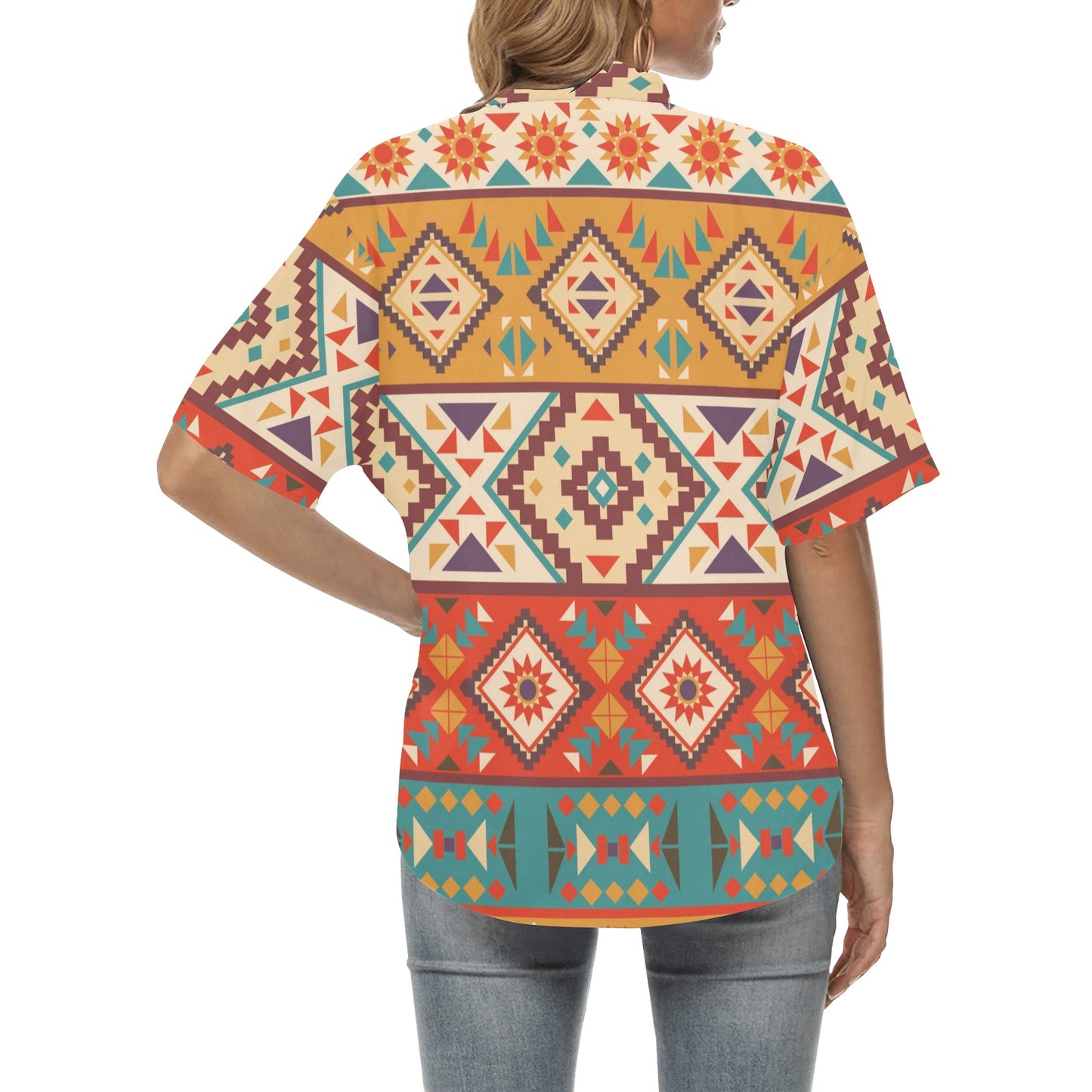 Navajo Pattern Print Design A01 Women's Hawaiian Shirt