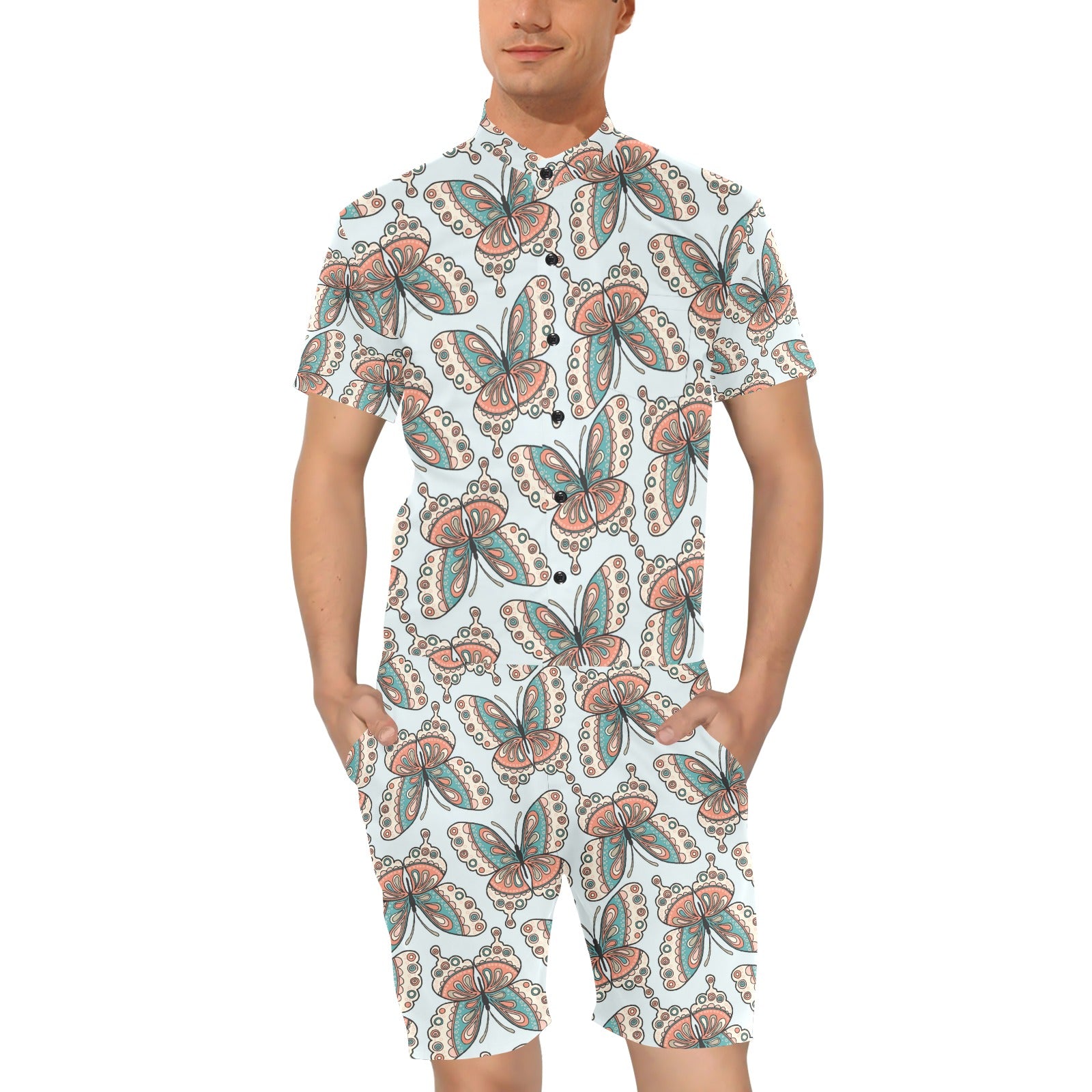 Butterfly Pattern Men's Romper