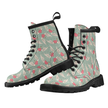 Angel Wings Heart Design Themed Print Women's Boots
