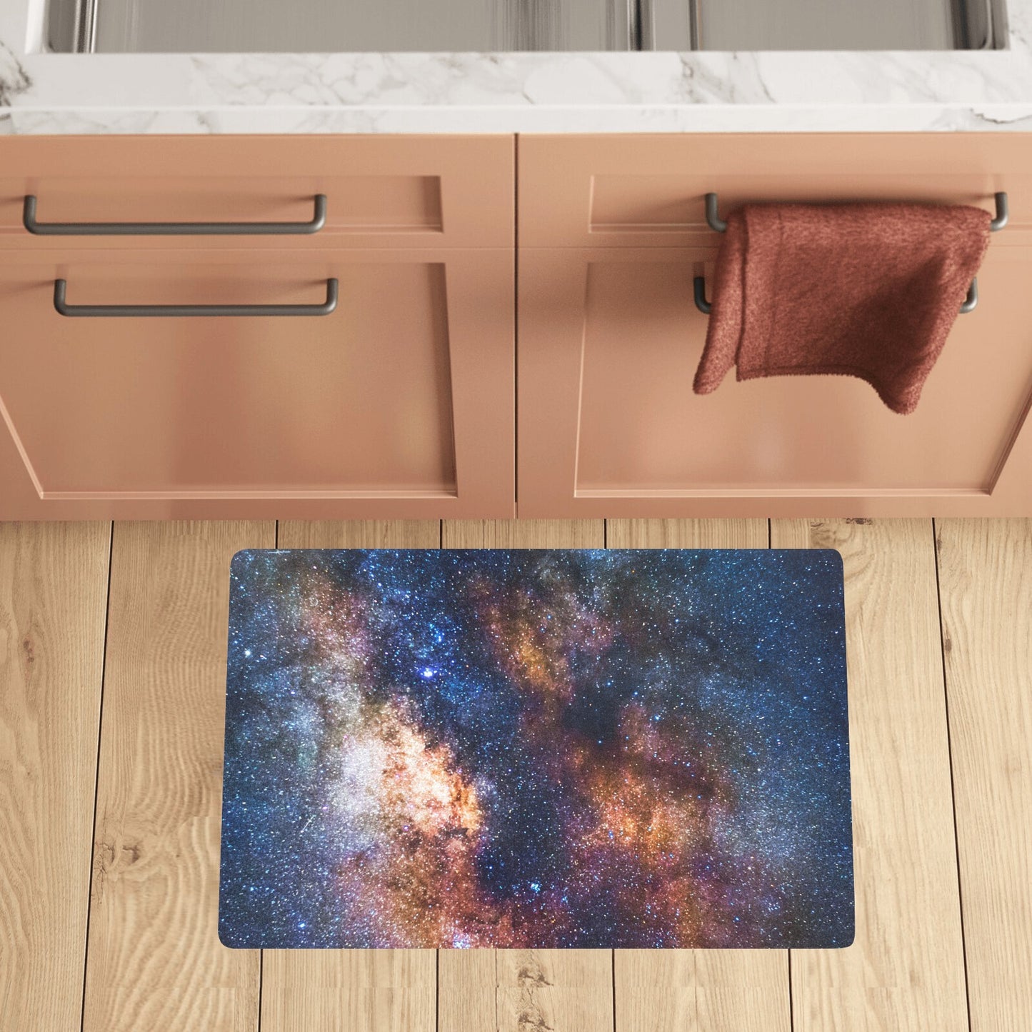 Celestial Milky way Galaxy Kitchen Mat