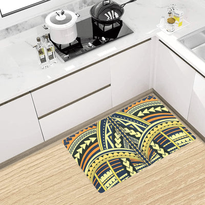 Polynesian Tattoo Print Kitchen Mat