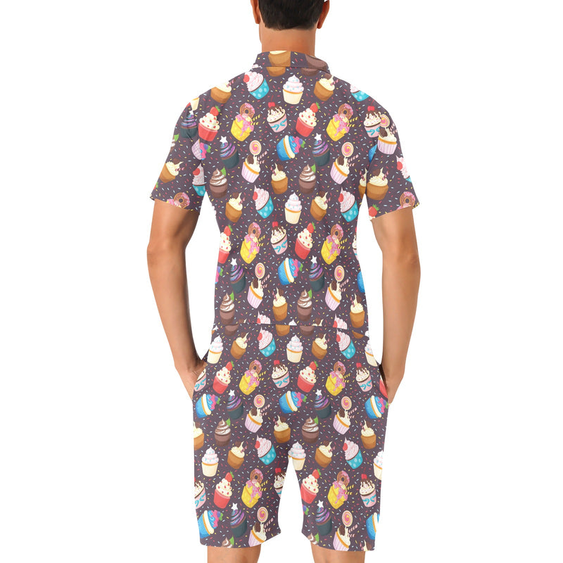 Cupcakes Party Print Pattern Men's Romper