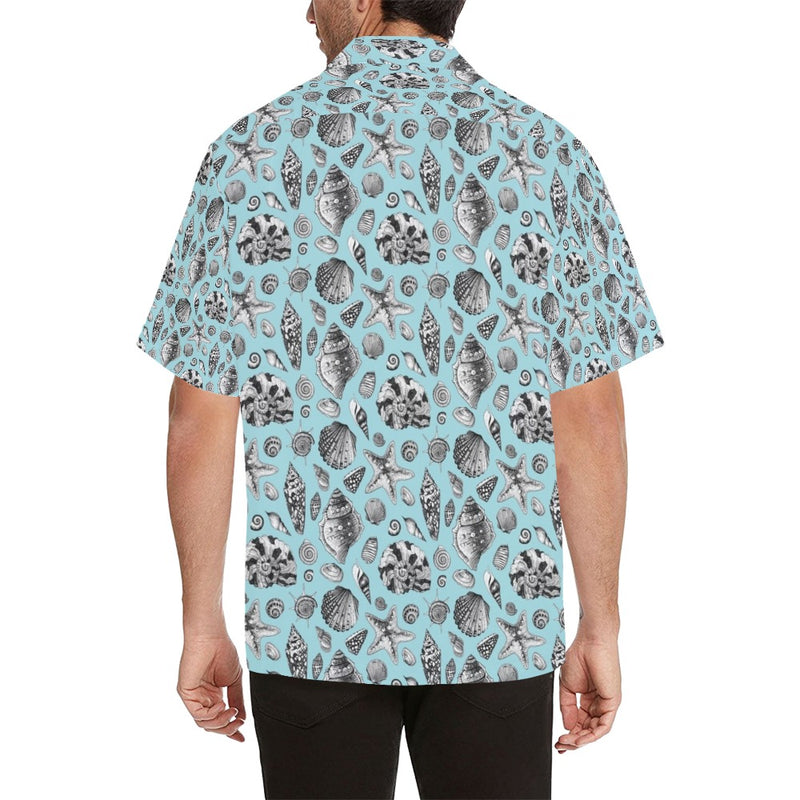 Seashell Beach Print Design LKS302 Men's Hawaiian Shirt