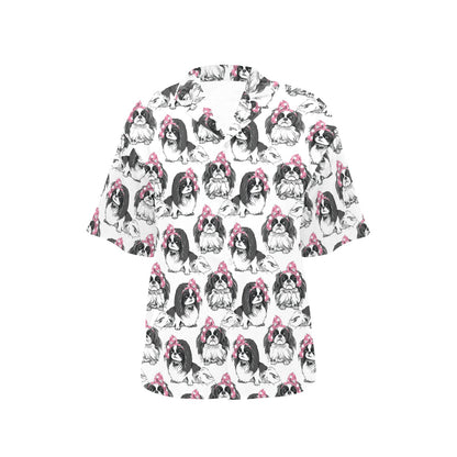 Japanese Chin Pattern Print Design 01 Women's Hawaiian Shirt