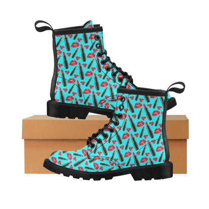 Lipstick Pattern Print Design LT02 Women's Boots