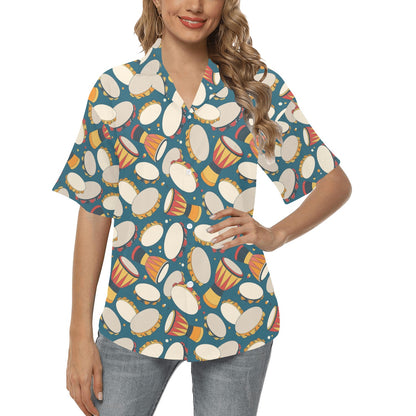 Tambourine Pattern Print Design 01 Women's Hawaiian Shirt