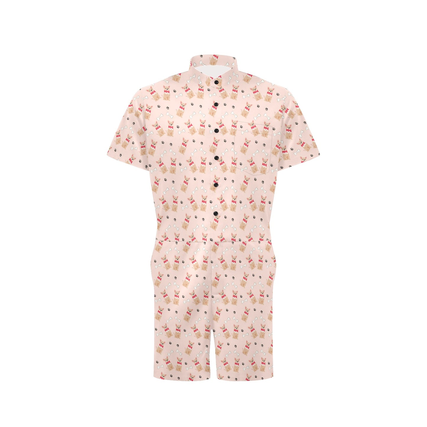Chihuahua Pattern Print Design 04 Men's Romper