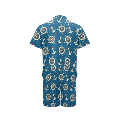 Anchor Pattern Print Design 02 Men's Romper