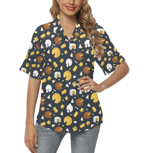Cheese Pattern Print Design 03 Women's Hawaiian Shirt