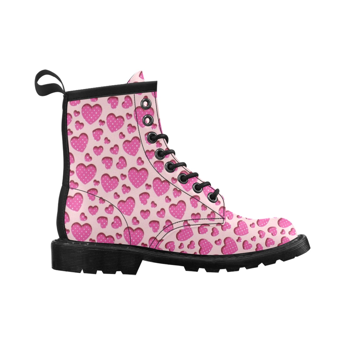 Heart Pink Pattern Print Design HE06 Women's Boots