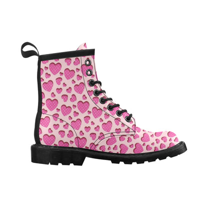 Heart Pink Pattern Print Design HE06 Women's Boots