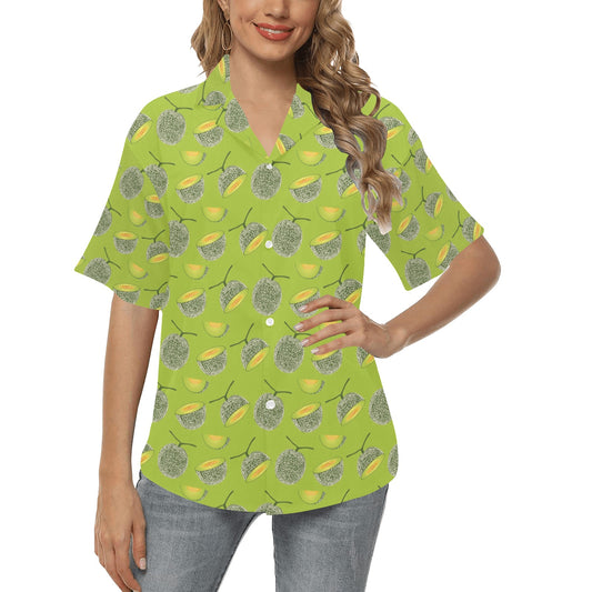Cantaloupe Pattern Print Design 03 Women's Hawaiian Shirt