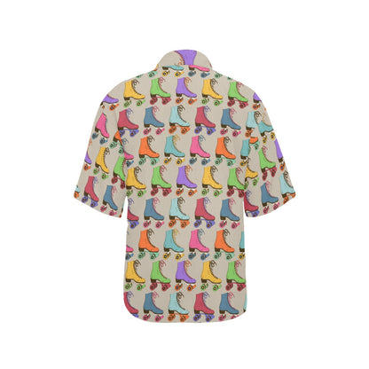 Roller skate Pattern Print Design A01 Women's Hawaiian Shirt