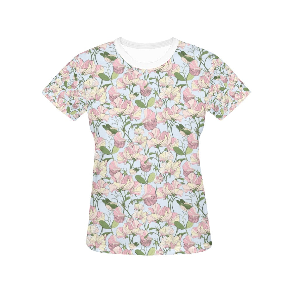 Sweet Pea Print Design LKS304 Women's  T-shirt