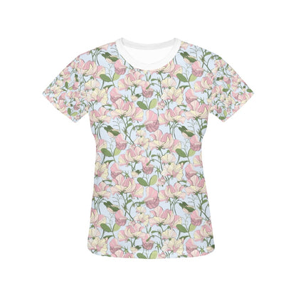 Sweet Pea Print Design LKS304 Women's  T-shirt