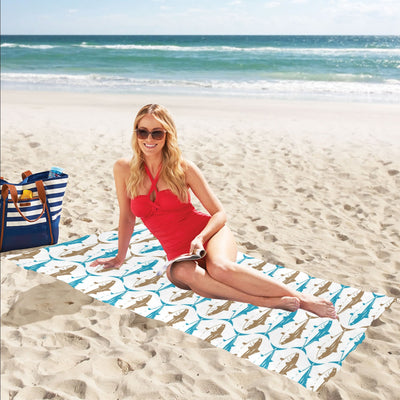 Tuna Fish Print Design LKS301 Beach Towel 32" x 71"