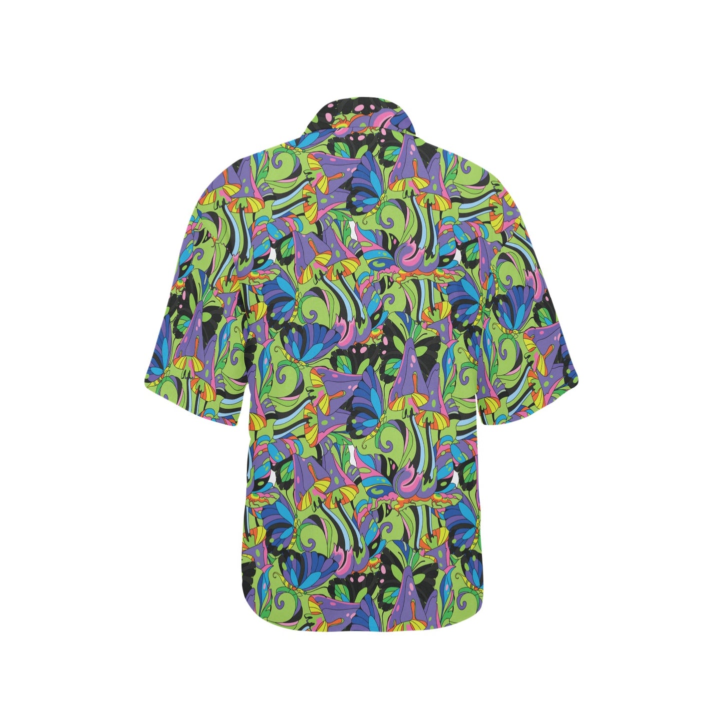 Psychedelic Trippy Mushroom Themed Women's Hawaiian Shirt
