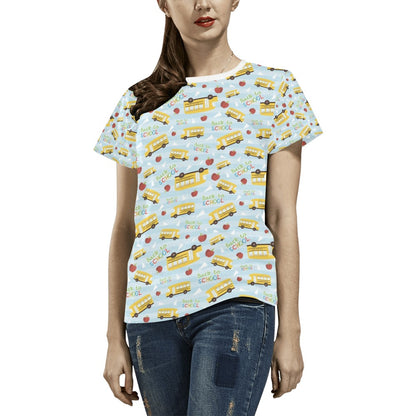 School Bus Back To School Print Design LKS303 Women's  T-shirt