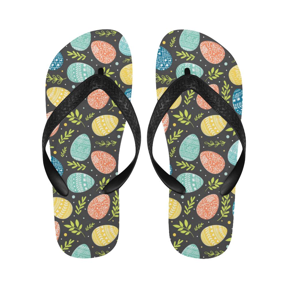 Easter Eggs Pattern Print Design RB01 Flip Flops-JorJune