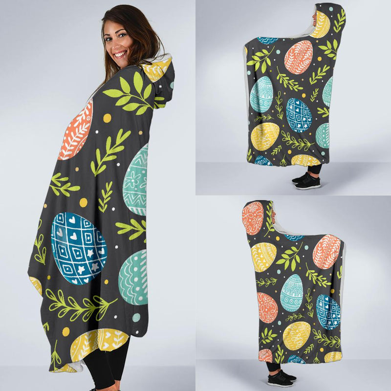 Easter Eggs Pattern Print Design RB01 Hooded Blanket-JORJUNE.COM