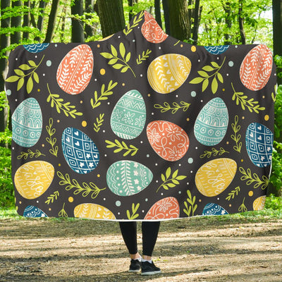 Easter Eggs Pattern Print Design RB01 Hooded Blanket-JORJUNE.COM