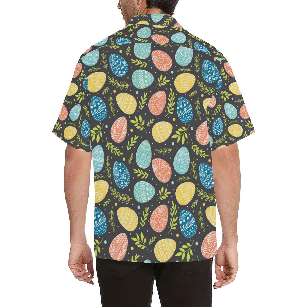 Easter Eggs Pattern Print Design RB01 Men Hawaiian Shirt-JorJune