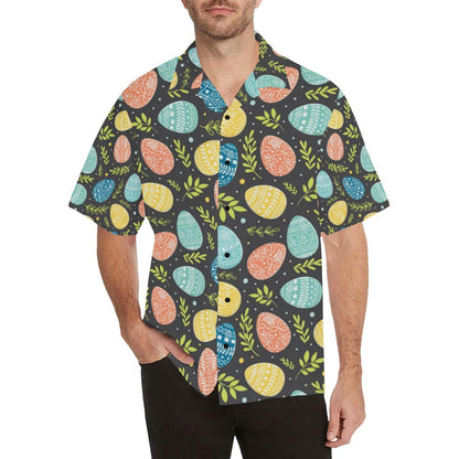Easter Eggs Pattern Print Design RB01 Men Hawaiian Shirt-JorJune
