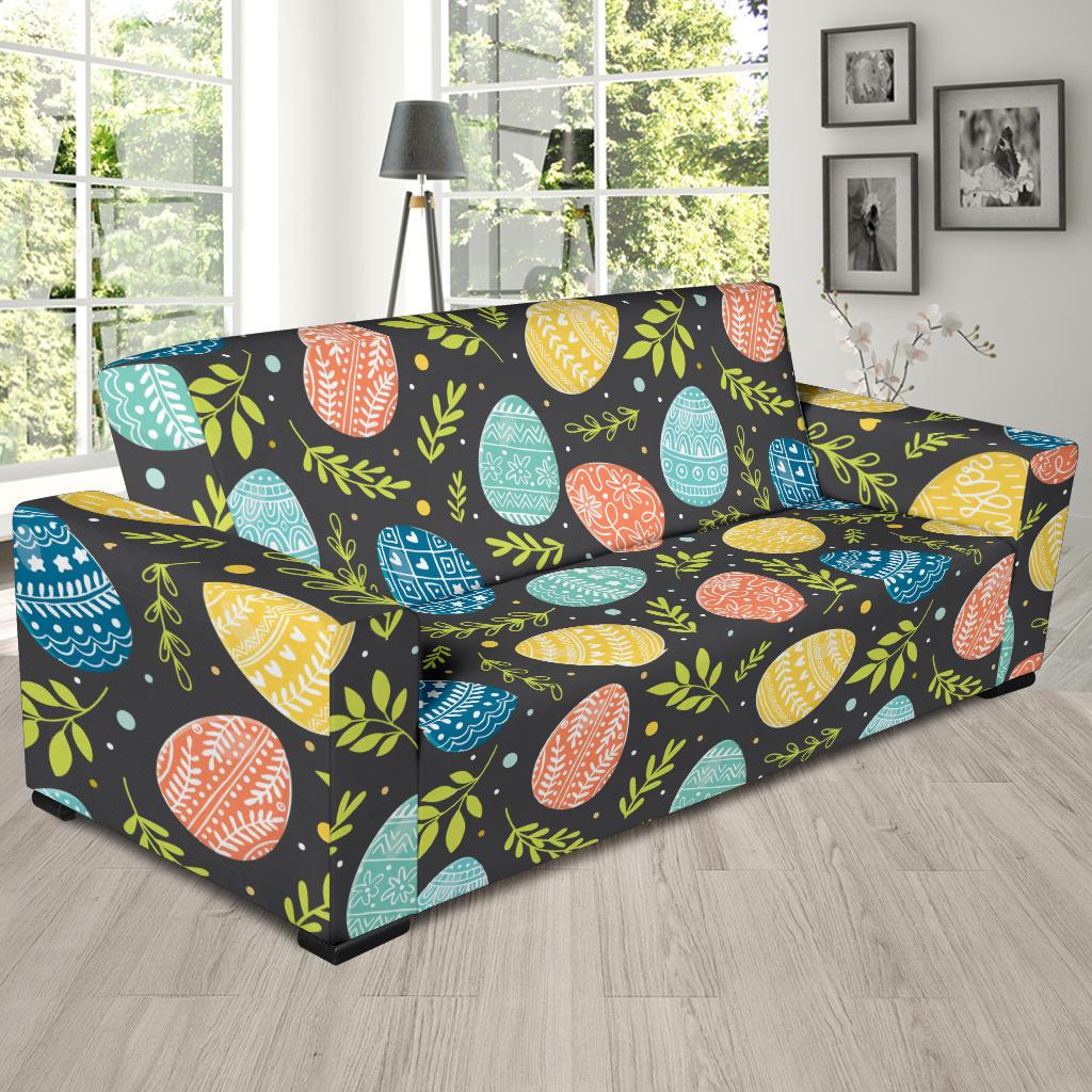 Easter Eggs Pattern Print Design RB01 Sofa Slipcover-JORJUNE.COM