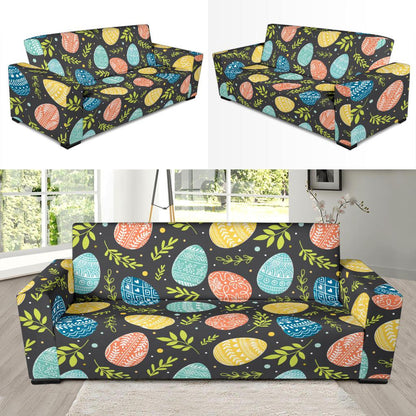 Easter Eggs Pattern Print Design RB01 Sofa Slipcover-JORJUNE.COM