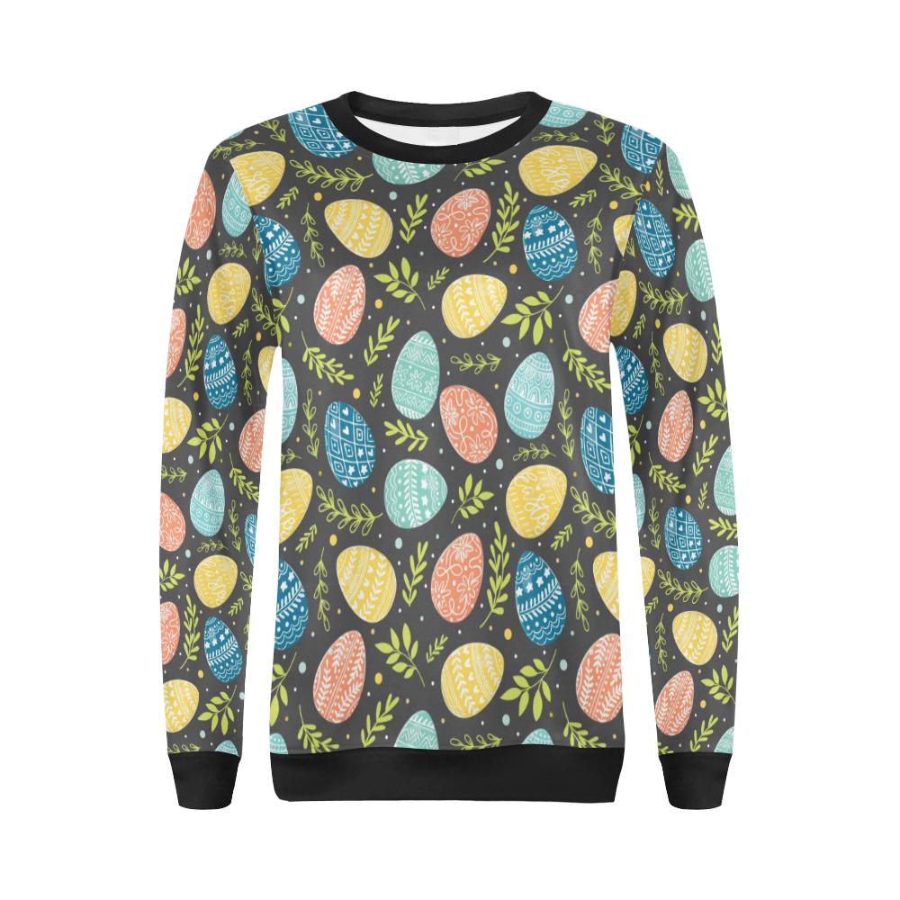 Easter Eggs Pattern Print Design RB01 Women Long Sleeve Sweatshirt-JorJune