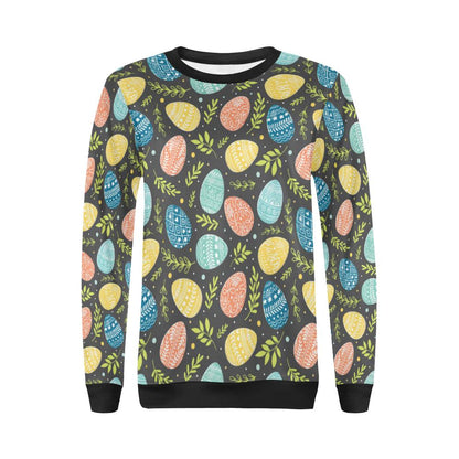 Easter Eggs Pattern Print Design RB01 Women Long Sleeve Sweatshirt-JorJune
