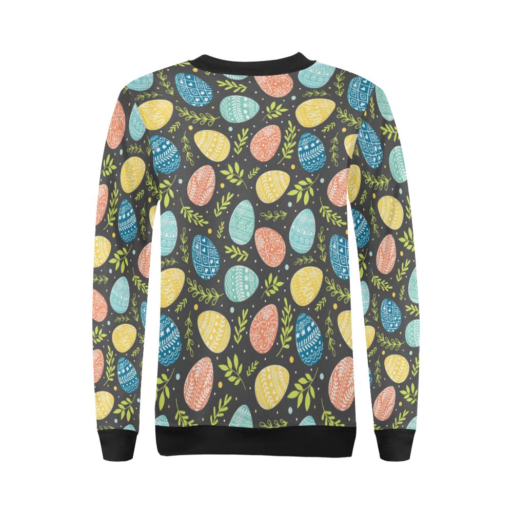 Easter Eggs Pattern Print Design RB01 Women Long Sleeve Sweatshirt-JorJune