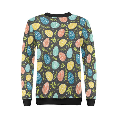 Easter Eggs Pattern Print Design RB01 Women Long Sleeve Sweatshirt-JorJune