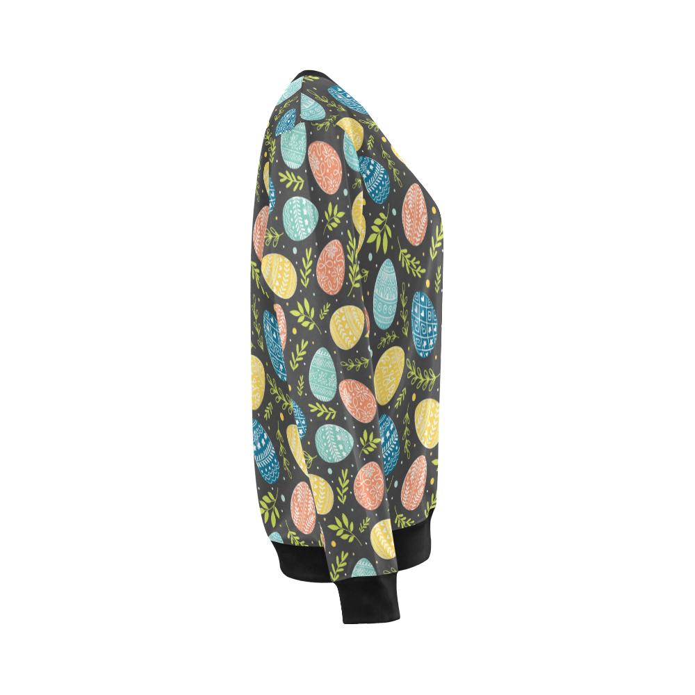 Easter Eggs Pattern Print Design RB01 Women Long Sleeve Sweatshirt-JorJune