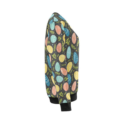 Easter Eggs Pattern Print Design RB01 Women Long Sleeve Sweatshirt-JorJune