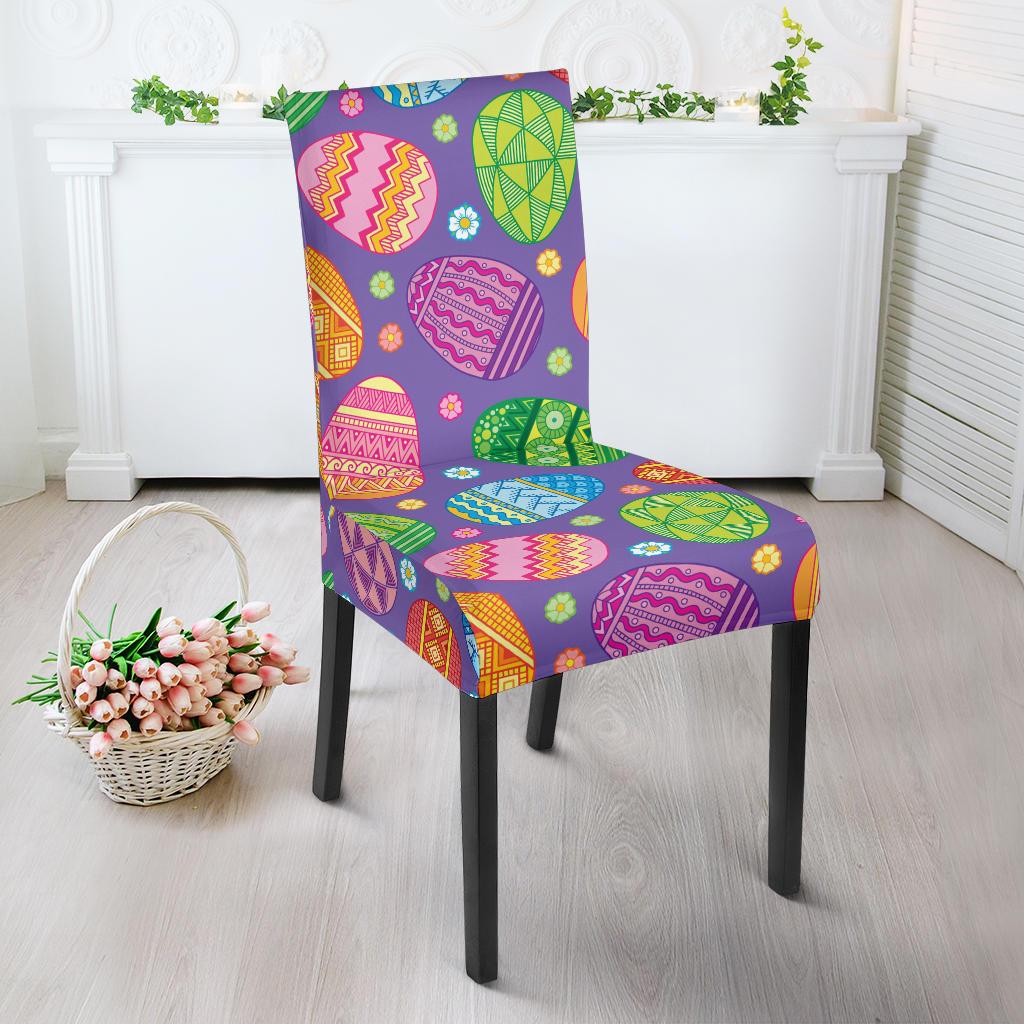Easter Eggs Pattern Print Design RB010 Dining Chair Slipcover-JORJUNE.COM