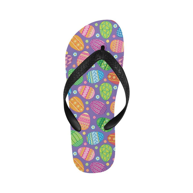 Easter Eggs Pattern Print Design RB010 Flip Flops-JorJune