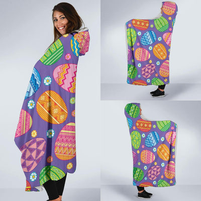 Easter Eggs Pattern Print Design RB010 Hooded Blanket-JORJUNE.COM