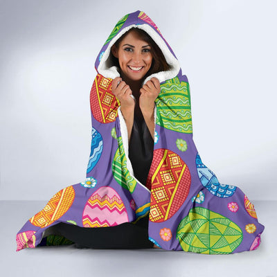 Easter Eggs Pattern Print Design RB010 Hooded Blanket-JORJUNE.COM