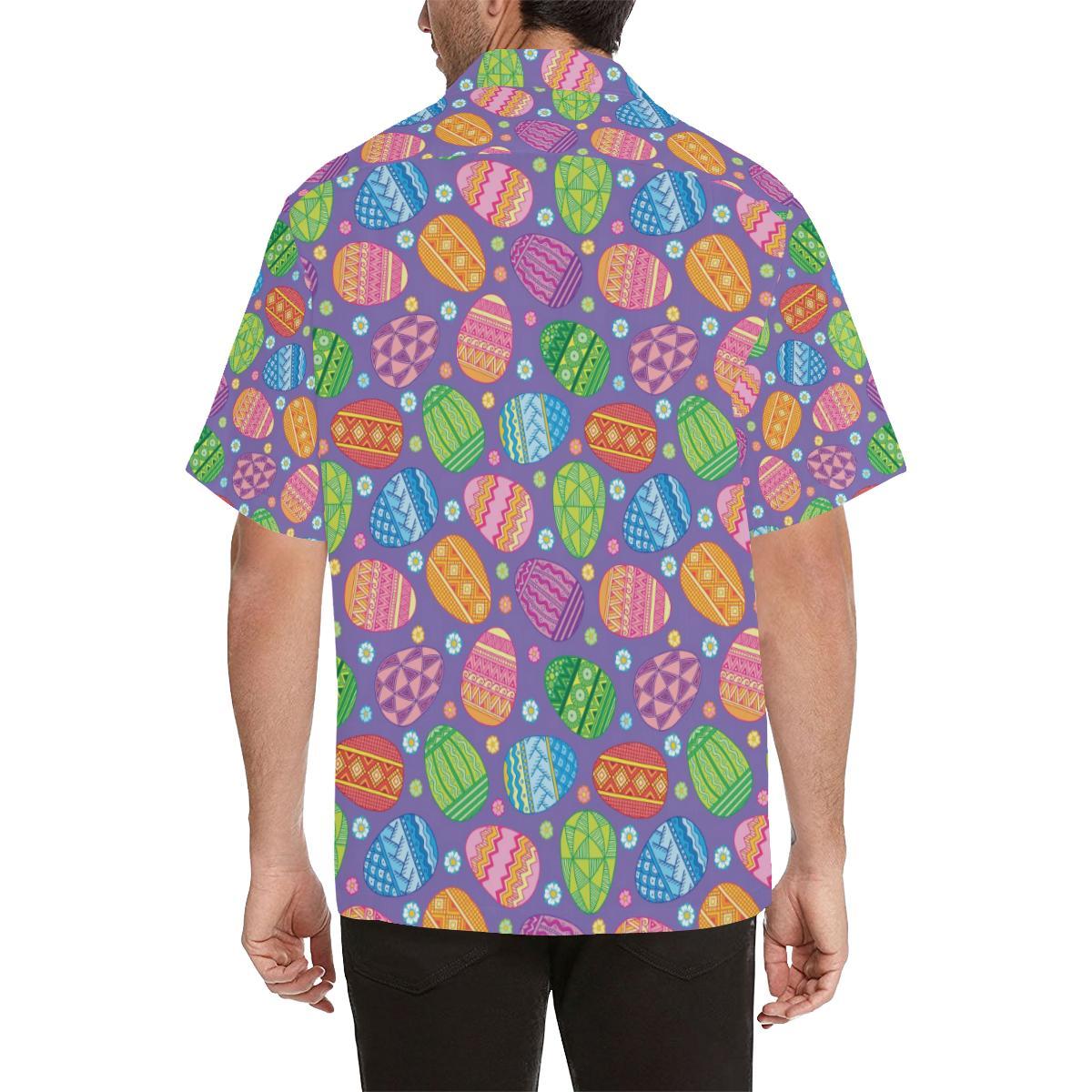 Easter Eggs Pattern Print Design RB010 Men Hawaiian Shirt-JorJune
